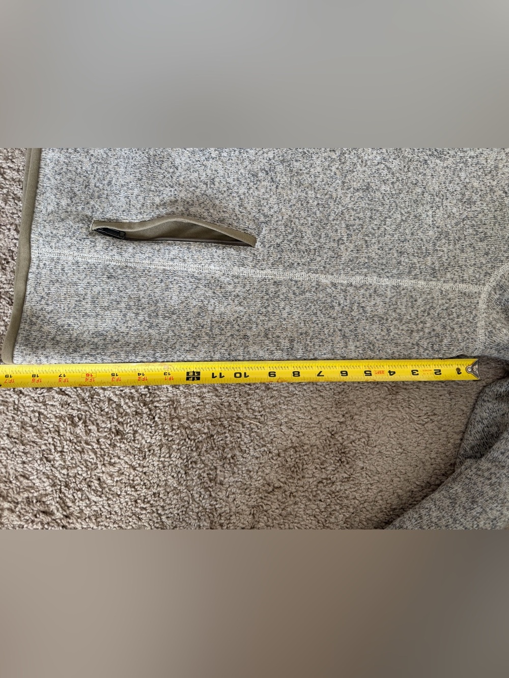 Patagonia Mens Heathered Cream/Tan Teddy Fleece Jacket - Picture 11 of 11